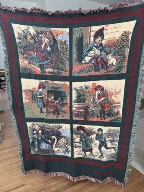 VINTAGE "BOB TIMBERLAKE" OLD SALEM BLANKET/THROW  100% COTTON